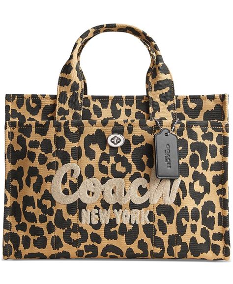 coach leopard varsity canvas tote.